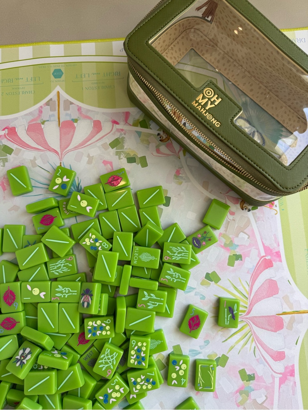 Green Botanical INSPIRED TILES + OMM OLIVE BAG & OMM Dice/Bag - SHIPS fast!
